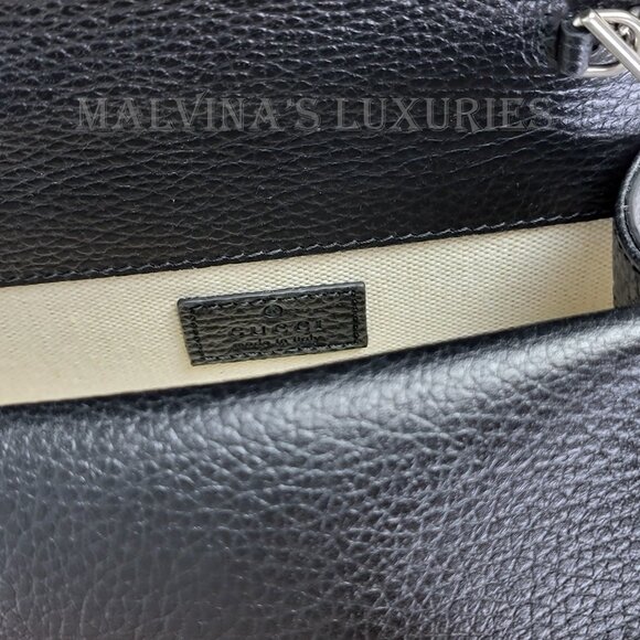 GUCCI BAG 752029 MINI DIONYSUS BLACK LEATHER w CRYSTAL TIGER TOTE - Picture 15 of 16